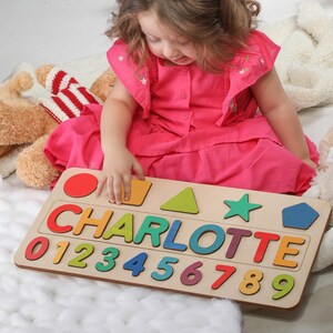 Wooden Name Puzzle | Easter Gift for Kids | Name Puzzles for Toddlers | Montessori | First Birthday | Baby Shower Gift | Custom Name Puzzle