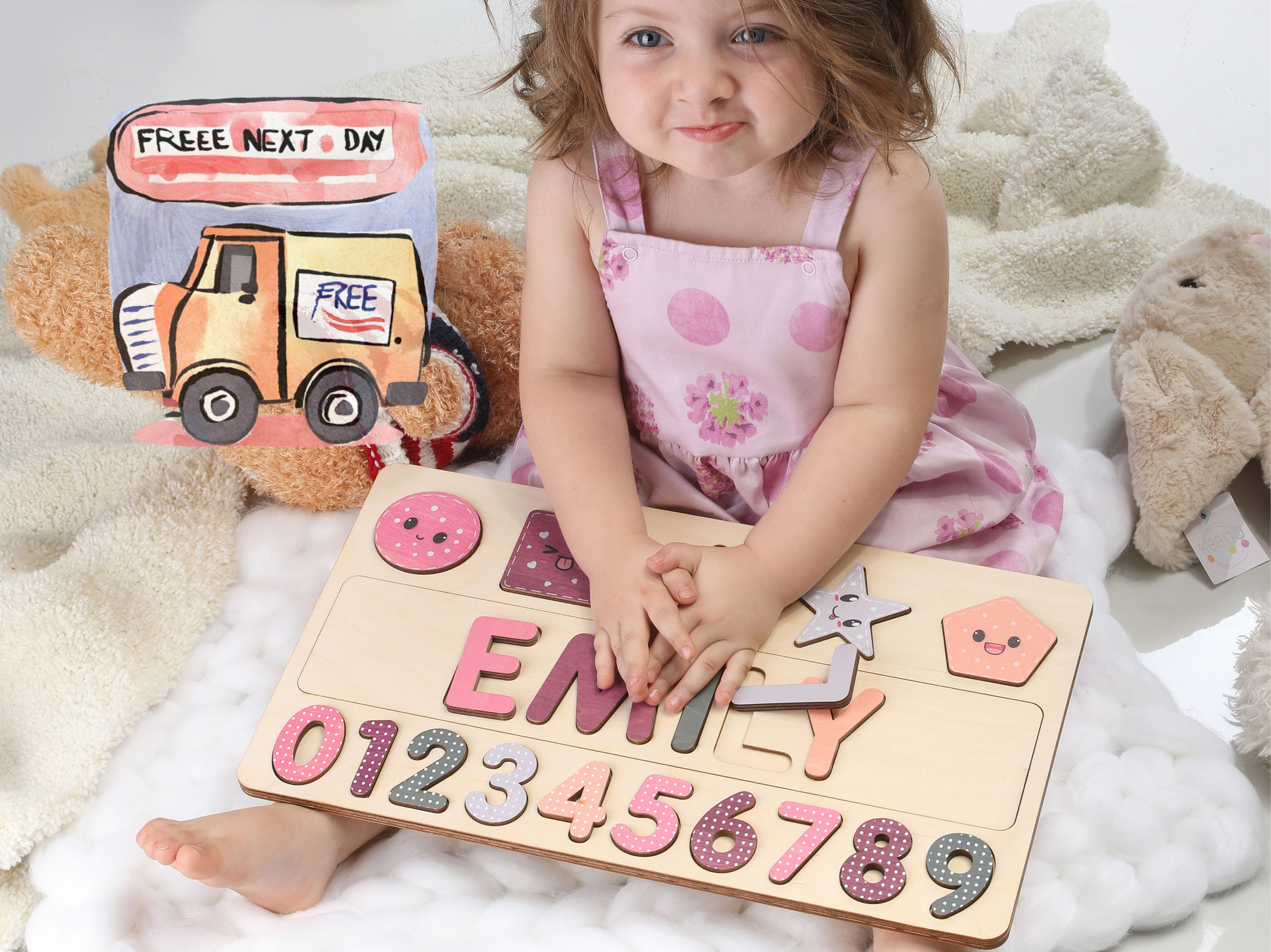 Name Frame Toy Personalized Puzzle Name Board, Toy Gifts for Baby Girls, Custom Name ...