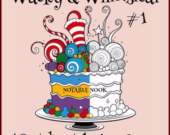 Wacky & Whimsical Cake Coloring Pages #1; 10 Unique Fantasy Cake Designs For All Ages to Enjoy in this Digital Download!
