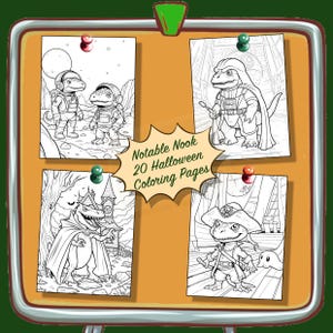 Dinosaur Halloween Costumes Coloring Pages for Teens and Adults; All NEW and Unique Pictures with a Halloween Dino Flair- Oddly Satisfying!