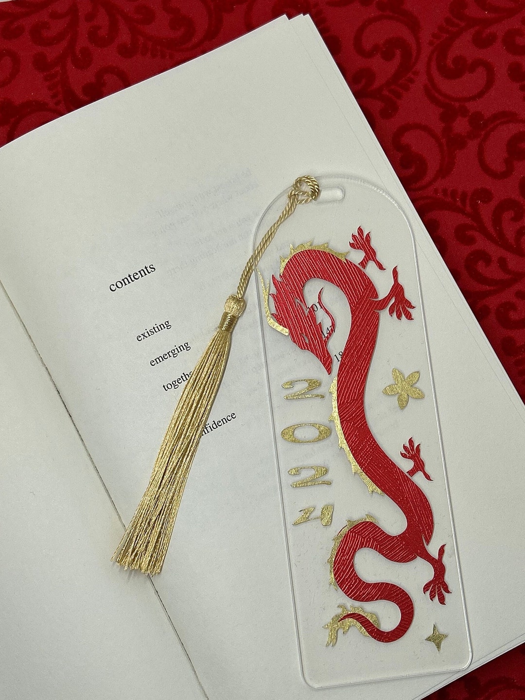 Custom 2024 Year of the Dragon Bookmark 2024 Lunar New Year Bookmark