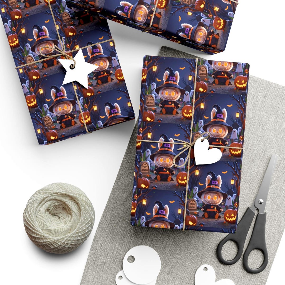 Labubu Wrapping Labubu Halloween Wrapping, Lahuhu Wrapping Paper, Labubu Gift Wrap ...