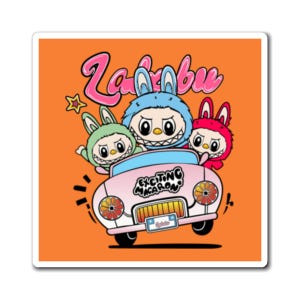 Imanes para coche Labubu, decoración divertida para el refrigerador, regalo para niños, decoración original para el hogar, decoración para habitación infantil, anime, dibujos animados, Lafufu