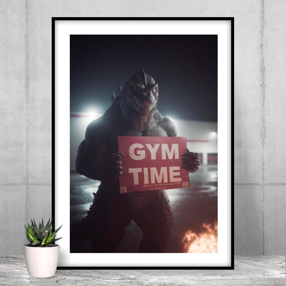 Godzilla Icon Gym Godzilla Fitness Poster: Motivational Gym Art, Anime Decor - Etsy