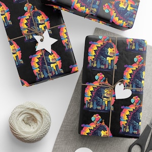 Godzilla Wrap Paper, Godzilla Gift Wrapping, Godzilla Fans, Monster Print, Anime  Gift, Godzilla Wrapping, Godzilla Fans, Monster Wrap Paper