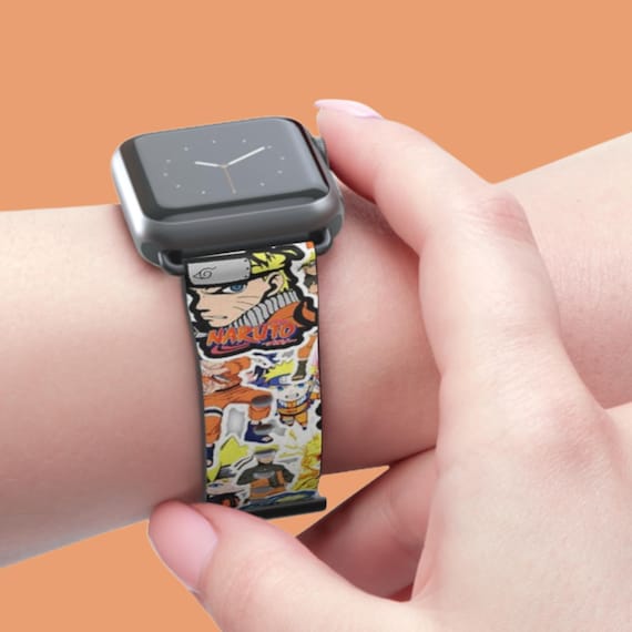 Anime Ninja Apple Watch Band: Manga Design, Faux Leather