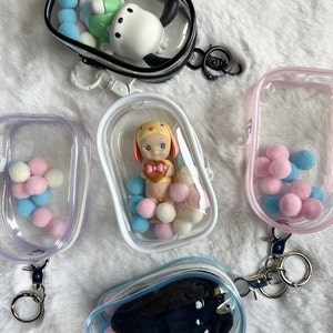 mini clear bag keychain | clear pouch display keychain