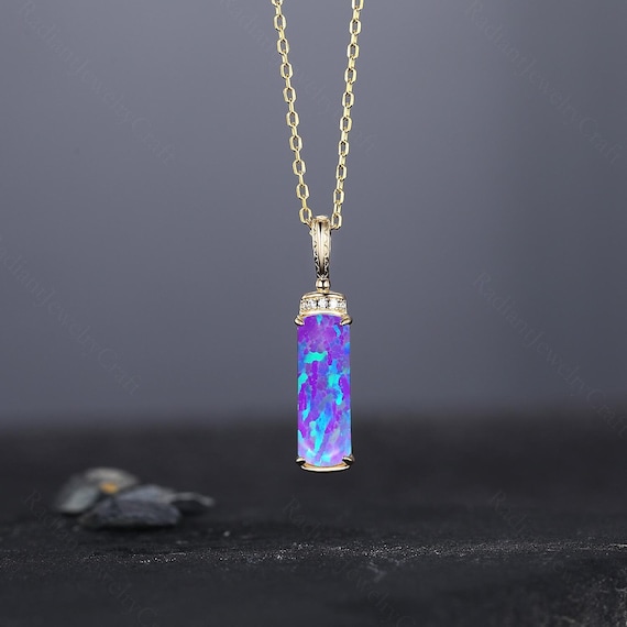 ネックレス・ペンダント BULE LADIANT クッションラベンダーオパールペンダントネックレス：カスタムゴールド