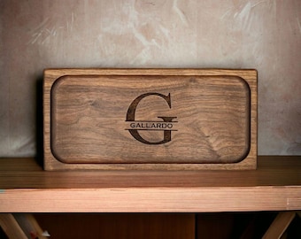 Personalized Valet \ Catchall tray - Walnut