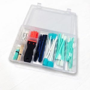 Plastic Organizer Box with Assorted Cleaning Tools