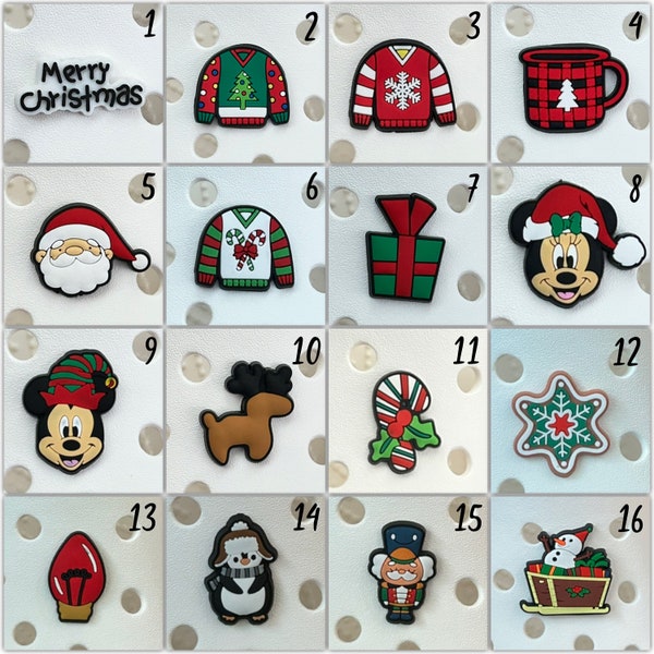 Accessoires à breloques Crocs Noël, vacance, Disney, vacances, Mickey Mouse, cadeau de Noël, cadeau d'anniversaire, enfants, lot de 12 pièces