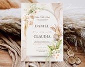 Elegant Floral Canva Wedding Invitation | Editable Digital Wedding Template with Flower Details | Instant Download