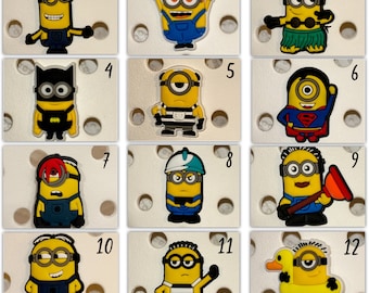 Crocs Charm Accessories Minions Despicable Me, Gifts for her, Gifts for him, Birthday Gift, Holiday Present, Christmas, Kids, Custom Gift