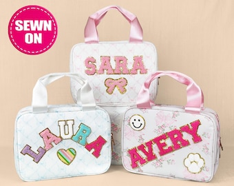 Gepersonaliseerde lunchtas Aanpasbare lunchboxtas Nylon chenillepatches Lunchtas voor kinderen Terug naar school Aangepast patroon Geïsoleerde koeler Bento
