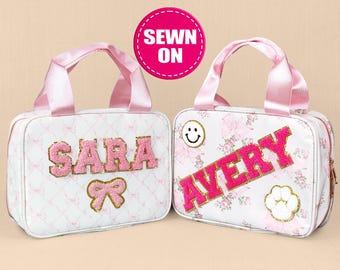Gepersonaliseerde lunchtas Aanpasbare lunchboxtas Nylon chenillepatches Lunchtas voor kinderen Terug naar school Aangepast patroon Geïsoleerde koeler Bento