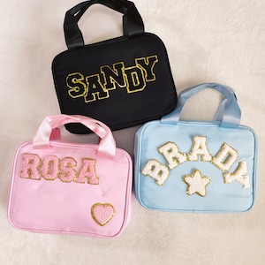 Personalized Lunch Bag Customizable Lunch Box Bag Nylon Chenille Patches Kid Lunch Bag Back to school Custom Patch Insulated Cooler Bento