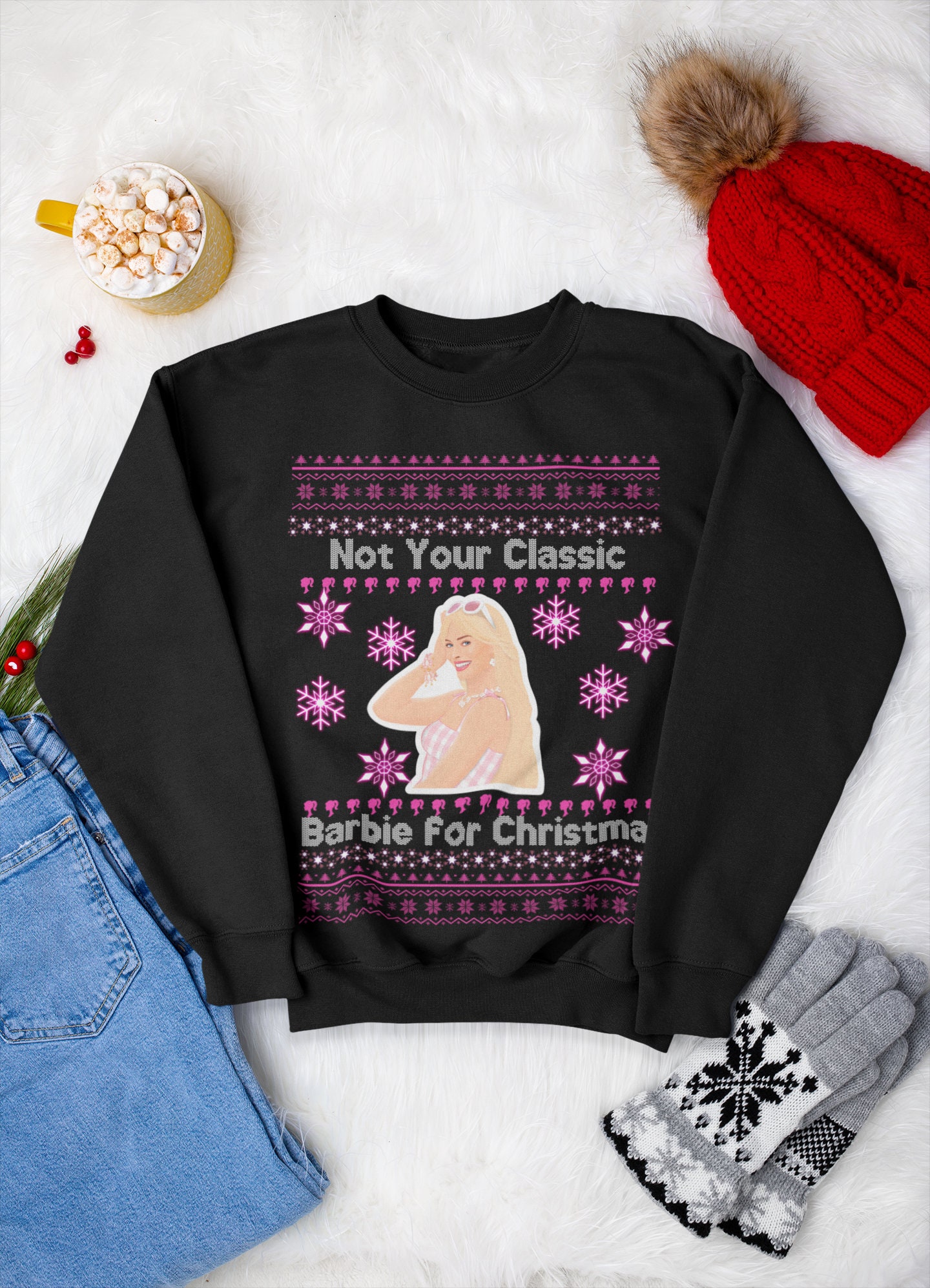 Ugly Sweater Not Your Classic Barbie for Christmas Unisex Sweatshirt, Meme  Ugly Christmas Sweater,funny Christmas Sweatshirt, Barb & Ken - Etsy