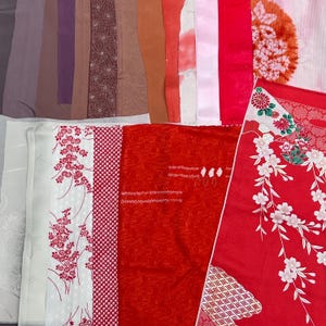 Vintage Kimono Fabric Remnants: Japanese Silk & Cotton for Quilting