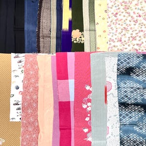 Vintage Kimono Fabric Remnants: Japanese Silk & Cotton for Quilting