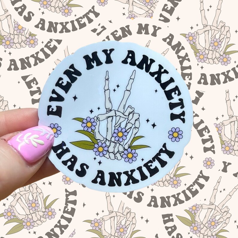 Anxiety Skeleton Hand Peace Sign Sticker: Mental Health Support - Etsy