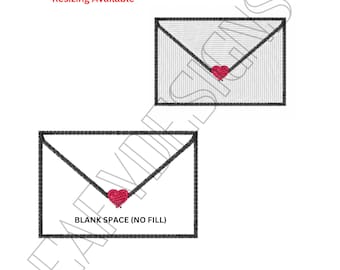 Love Letter Embroidery File, Valentines embroidery design, instant download