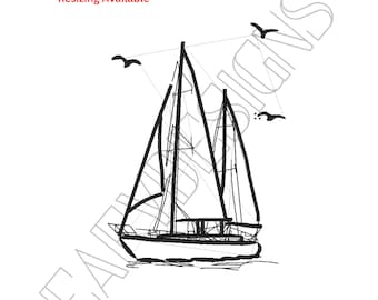 Sail Boat Embroidery File