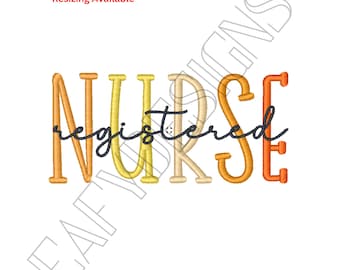 Registered Nurse Embroidery File, instant download, digital download, occupation