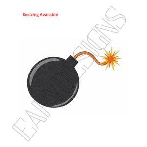 Bomb Embroidery File, instant download, digital download