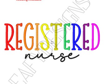 Registered Nurse Embroidery File, instant download, digital download, occupation