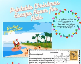Christmas Escape Room for Kids, DIY Christmas Party Game Kit, Printable Christmas Party Game, Family Friendly Christmas Escape Room