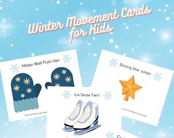 Winter Movement Cards for Kids, Christmas Game Printable for Kids, Winter Movement Cards for Classroom, Winter Classroom Action Cards