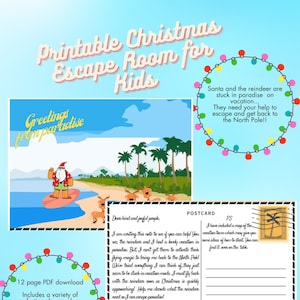 Christmas Escape Room for Kids, DIY Christmas Party Game Kit, Printable Christmas Party Game, Family Friendly Christmas Escape Room