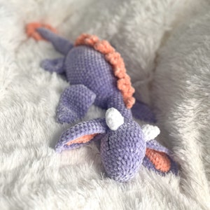 Miniature Dragon Baby Dragon Amigurumi Tiny Cute Blue Purple Pink Dragon  Fantasy Animals Crochet Little Dragon 