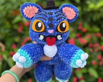Blauer Tiger Plüschie PDF Häkelanleitung