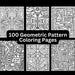 100 Geometric Patterns Coloring Pages, Printable, Instant Digital ...
