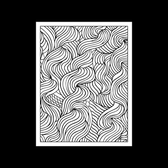 103 Geometric Coloring Pages, Adult & Kid Coloring Book (Digital Download)