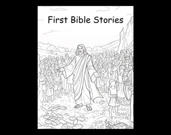 Kids Bible Stories Coloring Book, Printable Pages (Digital Download)
