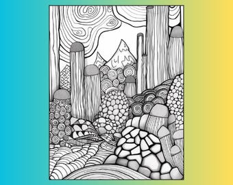 120 Zentangle Coloring Pages, Geometric Patterns, Abstract Line Art (Digital Download)