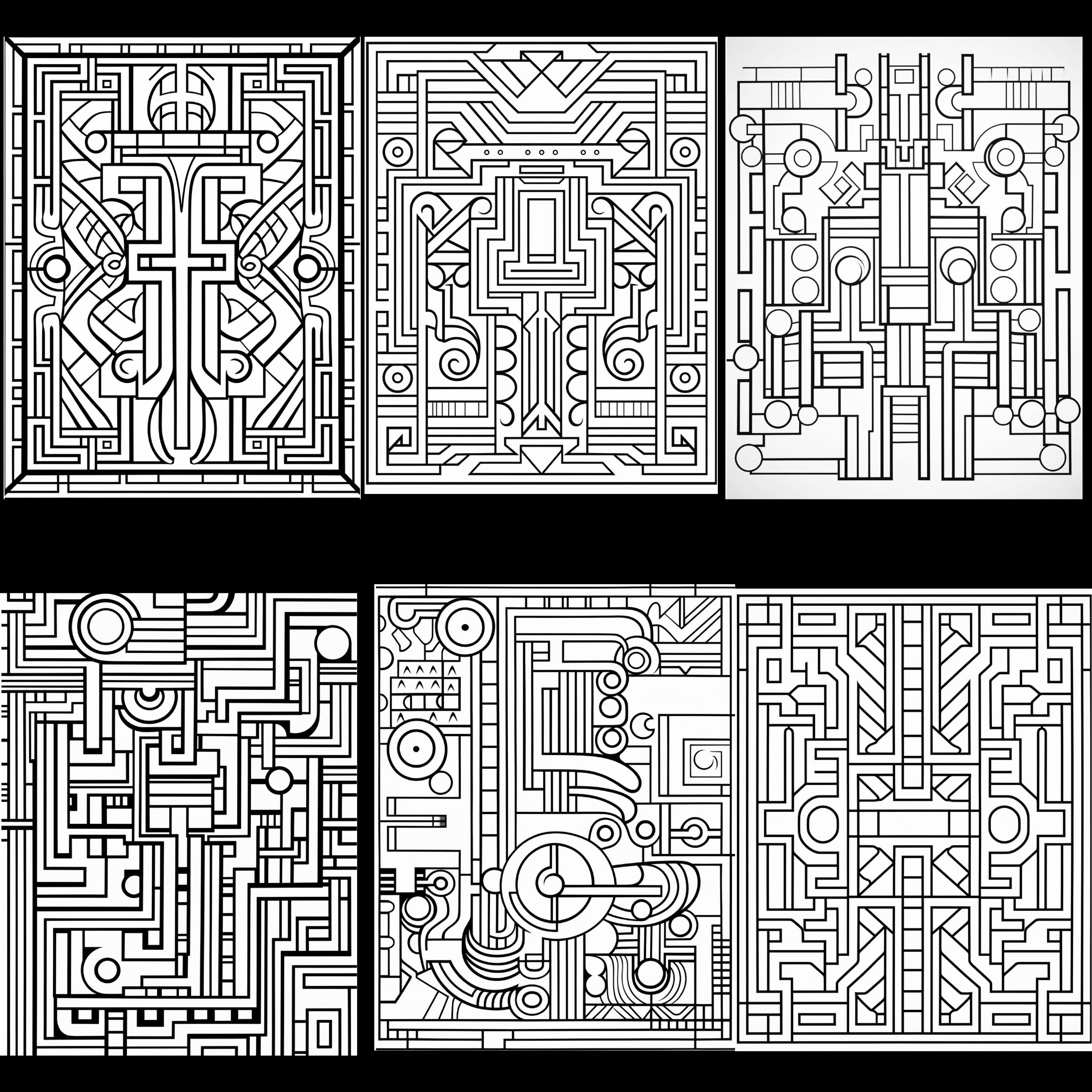 100 Geometric Patterns Coloring Pages, Printable, Instant Digital ...