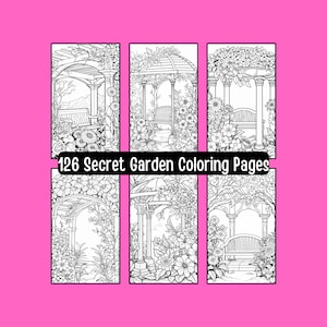 Secret Garden Coloring Pages, 126 Printable Designs (Digital Download)