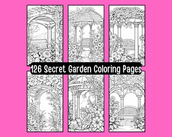Secret Garden Coloring Pages, 126 Printable Designs (Digital Download)