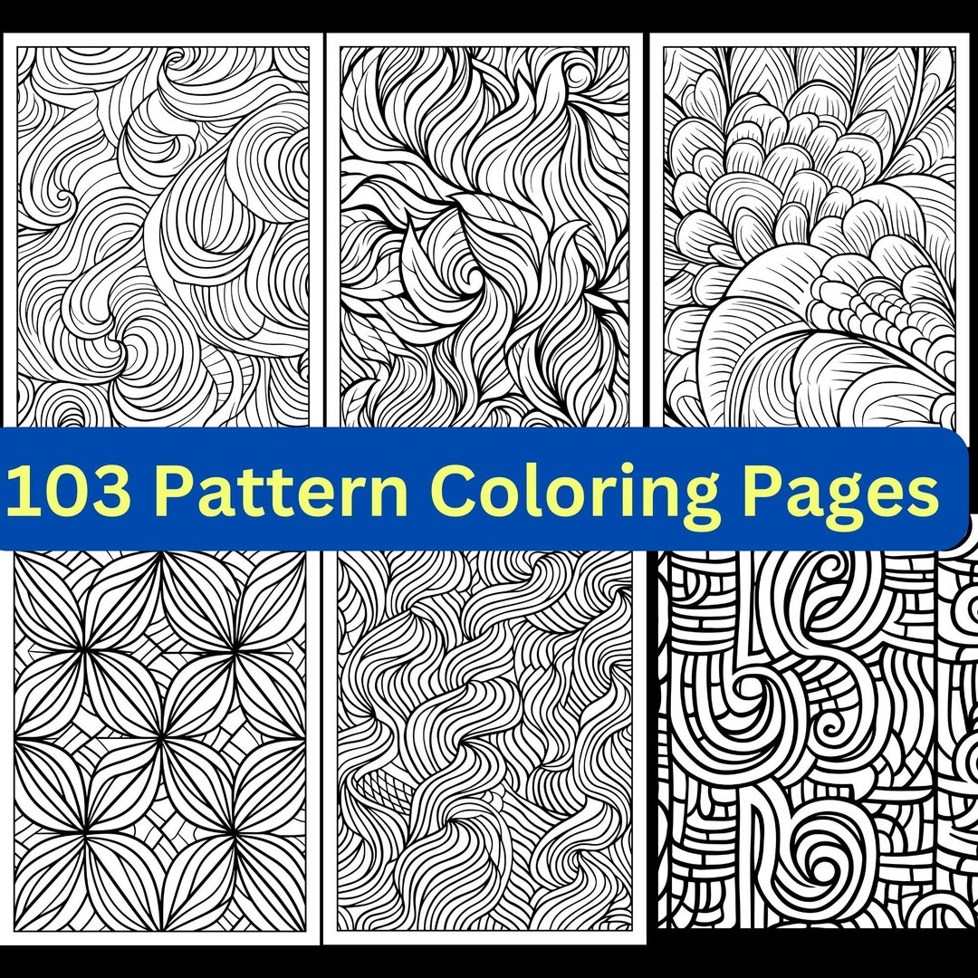 103 Patterns Coloring Pages, Printable, Instant Digital Download, Adult ...