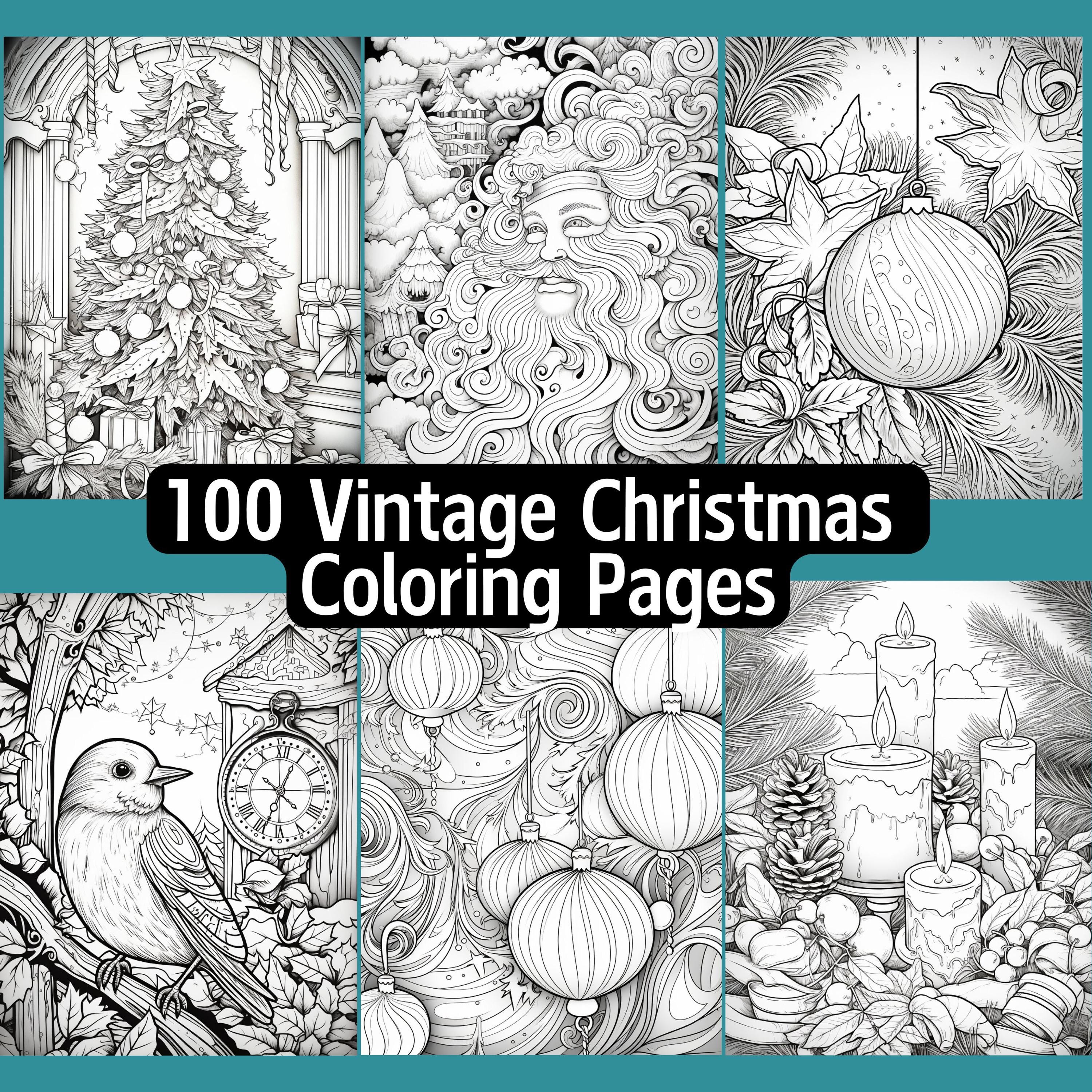 Vintage Christmas Coloring Pages Printable