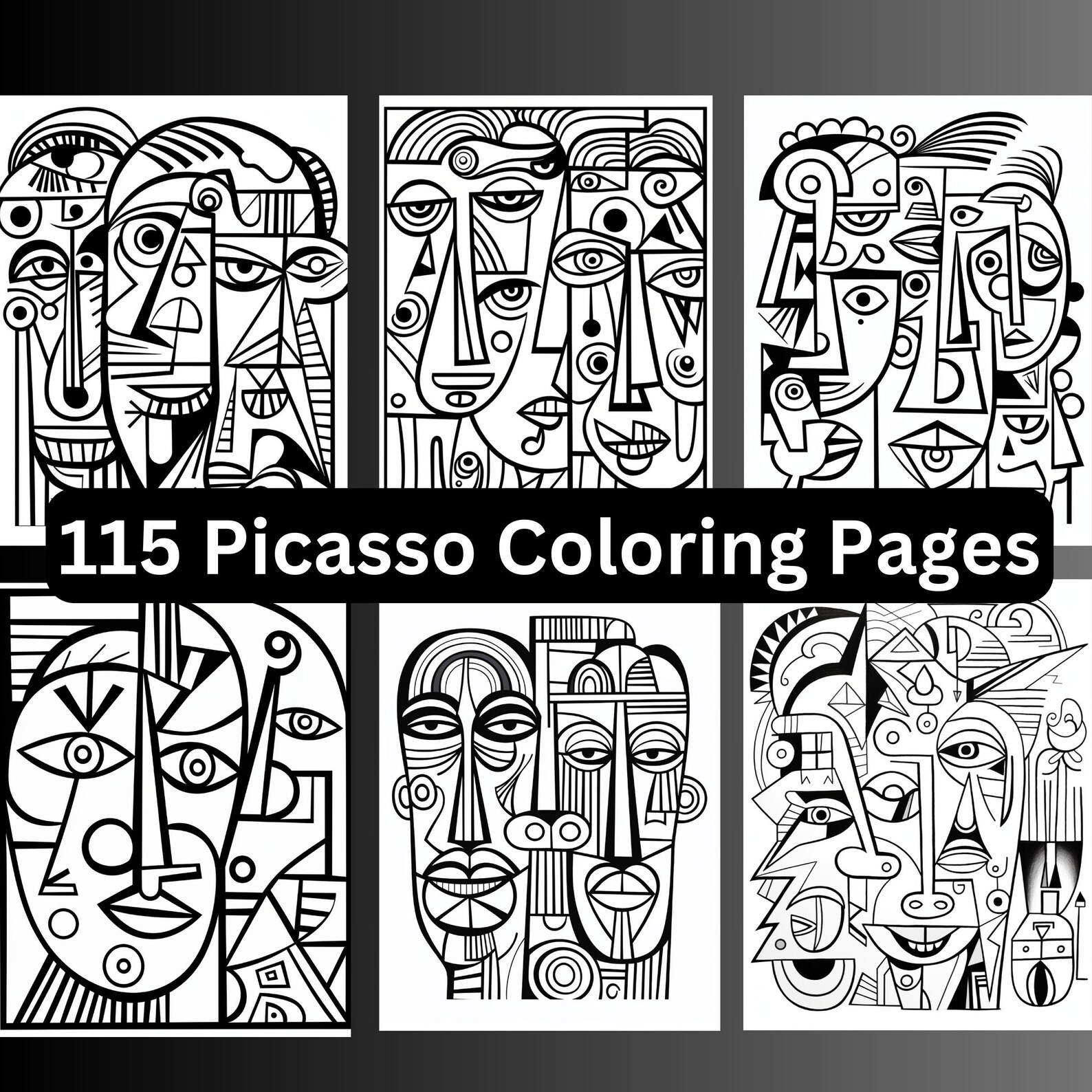 115 Pablo Picasso Coloring Pages, Printable, Instant Digital Download, Adult, Kid, Abstract ...