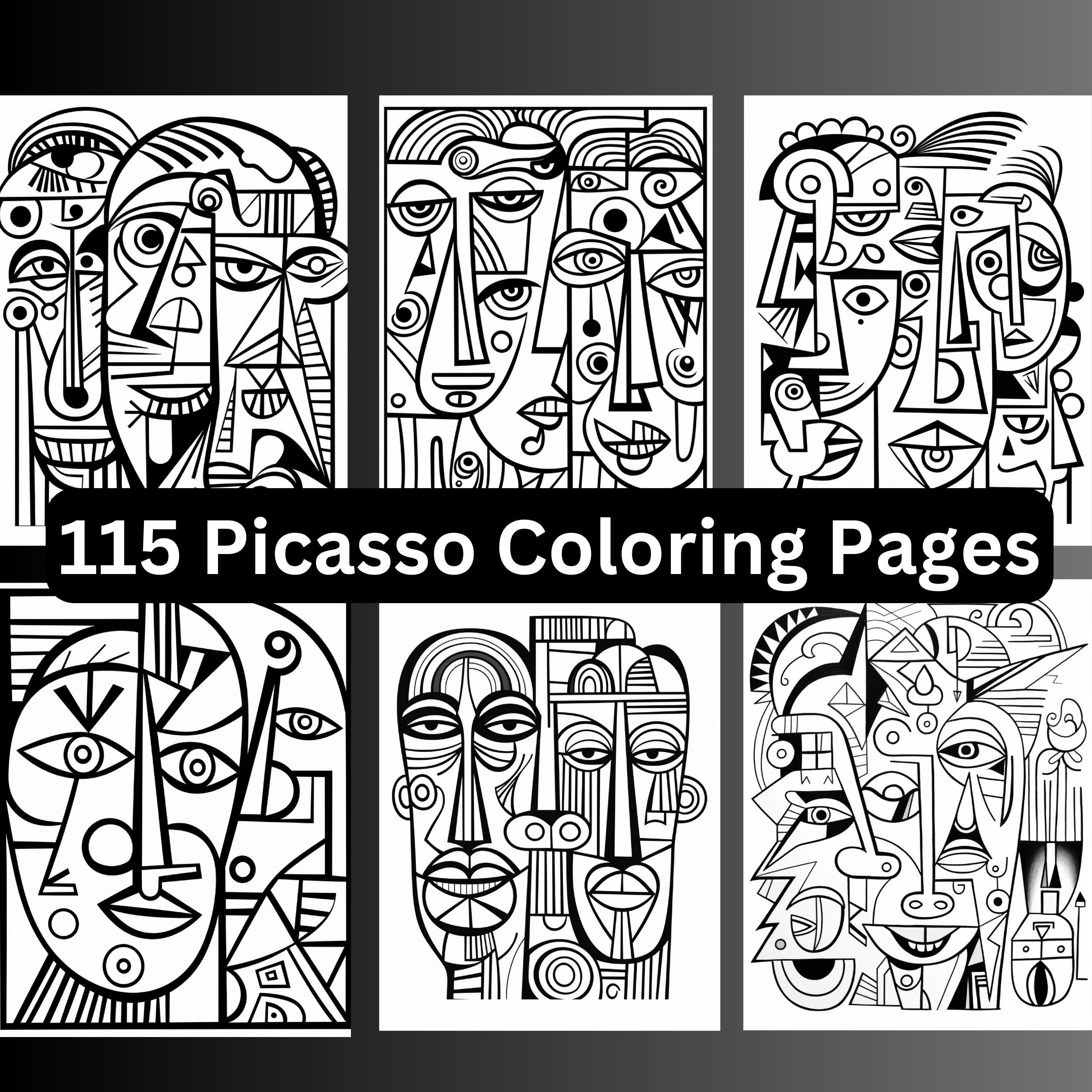 115 Pablo Picasso Coloring Pages, Printable, Instant Digital Download ...