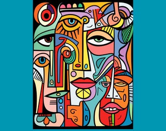 115 Picasso Coloring Pages, Abstract Modern Art (Digital Download)