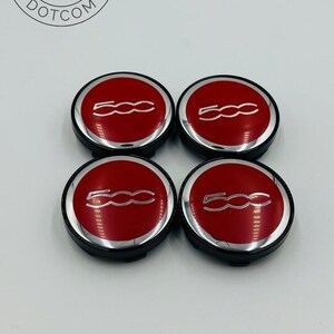 Premium 4pcs FIAT 500 Wheel Center Caps in Varied Sizes Wheel