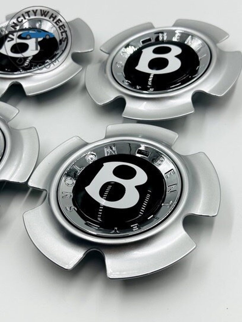 Bentley Wheel Center Caps Luxury Silver and Chrome Finish Etsy