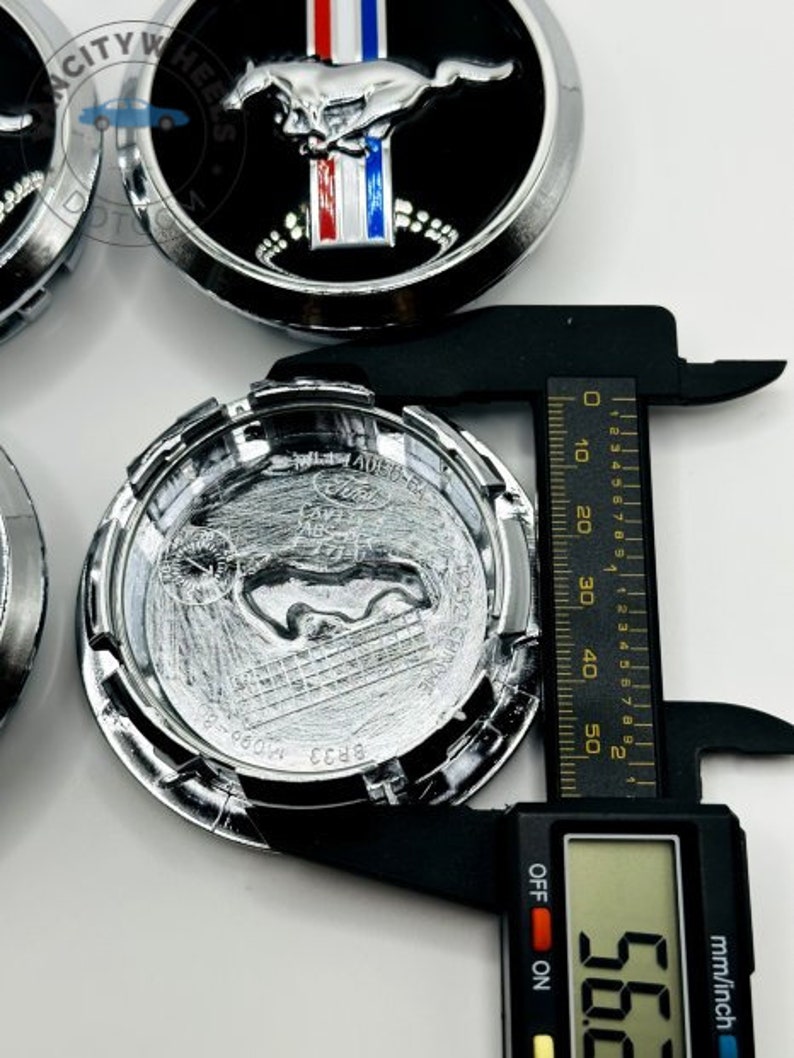 Exclusive Ford Mustang Wheel Caps, Set of 4 Black Ford Mustang Alloy