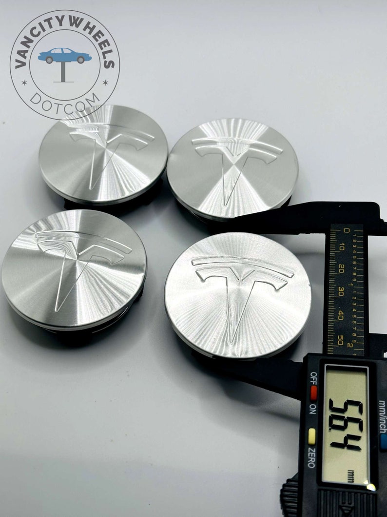 Set of 4 Chrome Tesla Alloy Wheel Center Caps 57mm Chrome Etsy